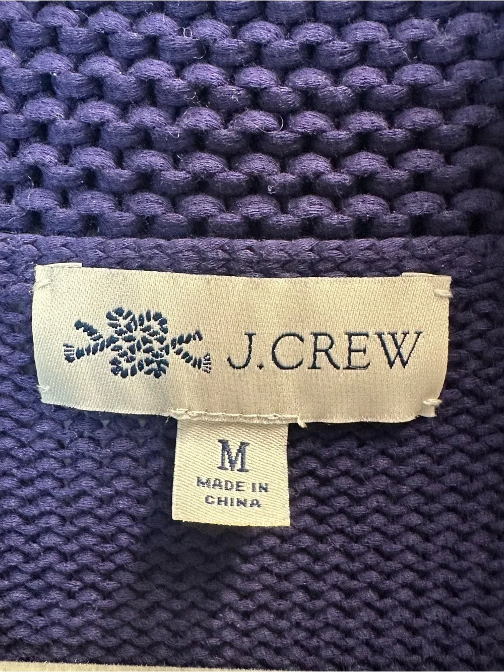 J. Crew Lobster-Back Shawl Collar Cardigan Navy Blue Medium